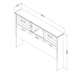 Bookcase Double Headboard with Doors - Ulysses Blueberry