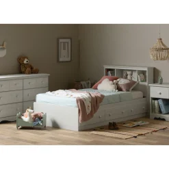Bookcase headboard Summer Breeze - White Pine