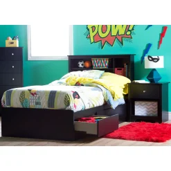 Bookcase Twin Headboard - Vito Pure Black
