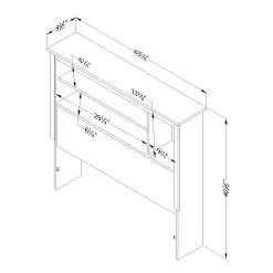 Bookcase Twin Headboard - Vito Pure Black
