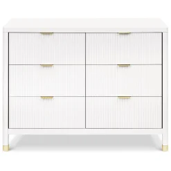 Brimsley Tambour 6-Drawer Assembled Dresser - Warm White