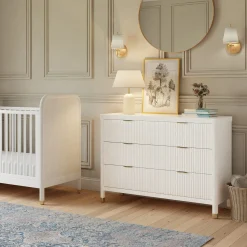 Brimsley Tambour 6-Drawer Assembled Dresser - Warm White