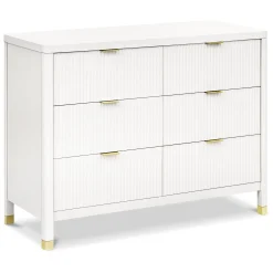 Brimsley Tambour 6-Drawer Assembled Dresser - Warm White