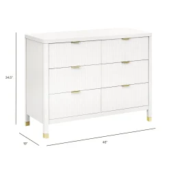 Brimsley Tambour 6-Drawer Assembled Dresser - Warm White