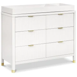 Brimsley Tambour 6-Drawer Assembled Dresser - Warm White