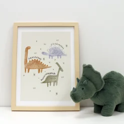 Canva with Natural Frame - Dinosaurs