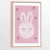 Canvas with Natural Wood Frame - Bunny