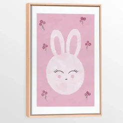Canvas with Natural Wood Frame - Bunny