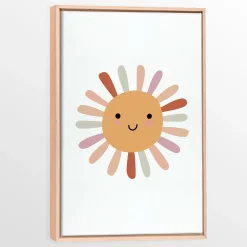 Canvas with Natural Wood Frame - Sun