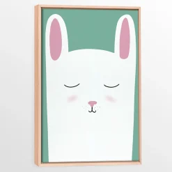 Canvas with Natural Wood Frame - Bunny