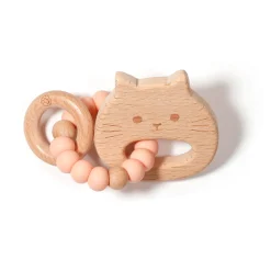 Cat Wood Rattle - Peach