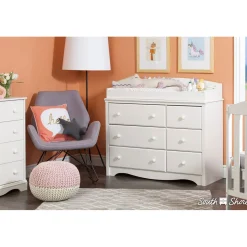 Changing table / Dresser with 6 Drawers Angel - White