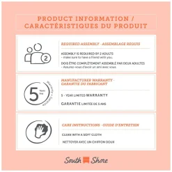 Changing Table with Drawers - Cotton Candy White and Beige