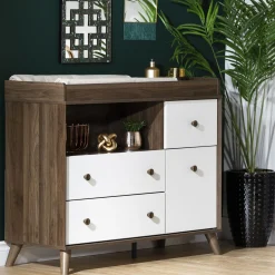 Changing Table Yodi - Natural Walnut / White
