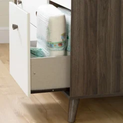 Changing Table Yodi - Natural Walnut / White