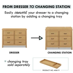 Charlie 6-Drawer Double Dresser - Honey