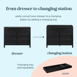 Charlie 6-Drawer Double Dresser - Ebony