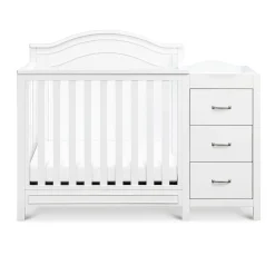Charlie 4-in-1 Convertible Mini Crib & Changer - White