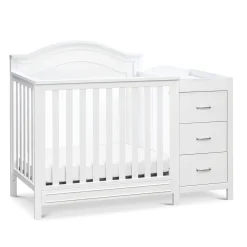 Charlie 4-in-1 Convertible Mini Crib & Changer - White