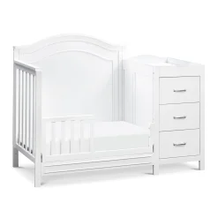 Charlie 4-in-1 Convertible Mini Crib & Changer - White