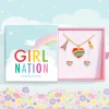 Charming Whimsy Necklace and Earring Gift Set - Rainbow Heart