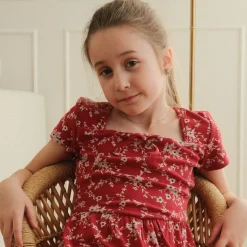 Cherries Flowers Rib Dress7-14