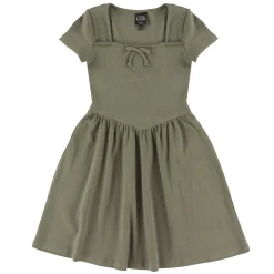 Cherries Sage Rib Dress 7-14y