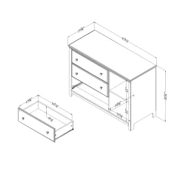 Chest with 3 Drawers and Baskets Cotton Candy - Blueberry