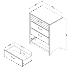 Chest with 4 Drawers Asten - Blueberry