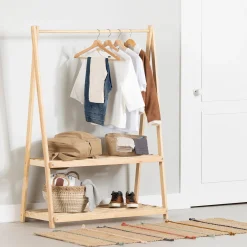 Clothes Rack with Storage Shelves - Sweedi Natural