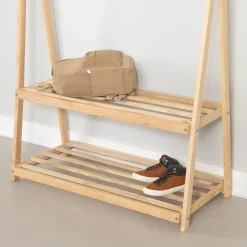 Clothes Rack with Storage Shelves - Sweedi Natural