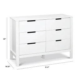 Colby 6-Drawer Double Dresser - White