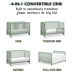 Colby 4-in-1 Convertible Crib - Sage
