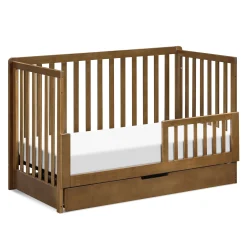 Colby 4-in-1 Convertible Crib with Trundle Drawer - Walnut