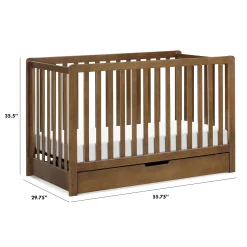 Colby 4-in-1 Convertible Crib with Trundle Drawer - Walnut
