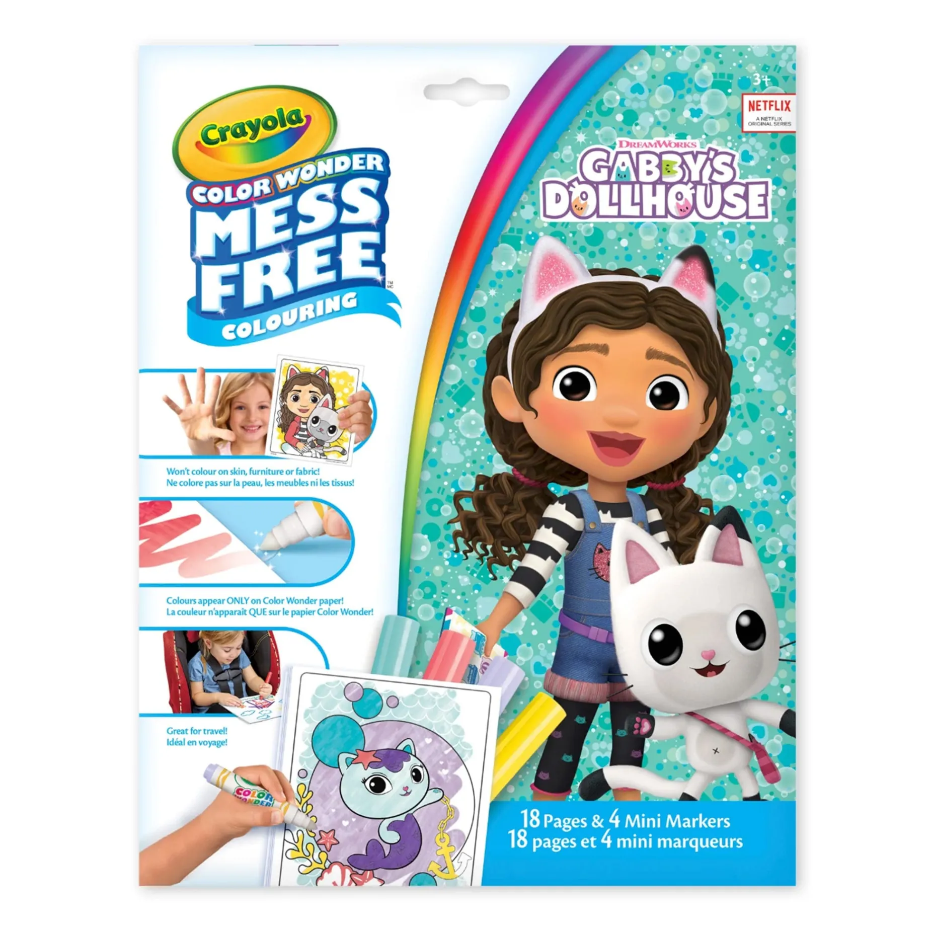 Color Wonder Mess-Free Colouring Pages & Mini Markers - Gabby's Dollhouse
