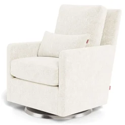 Como Rocking and Swivel Armchair - White Faux Sheepskin / Steel