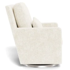 Como Rocking and Swivel Armchair - White Faux Sheepskin / Steel