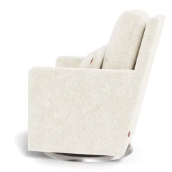 Como Rocking and Swivel Armchair - White Faux Sheepskin / Steel