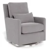 Como Rocking and Swivel Armchair - Pebble Grey / Steel