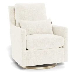 Como Rocking and Swivel Armchair - White Faux Sheepskin / Gold