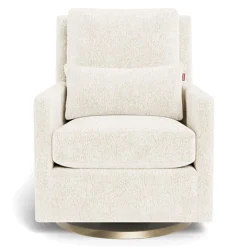 Como Rocking and Swivel Armchair - White Faux Sheepskin / Gold