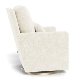 Como Rocking and Swivel Armchair - White Faux Sheepskin / Gold