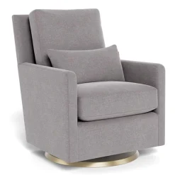 Como Rocking and Swivel Armchair - Pebble Grey / Gold