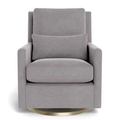 Como Rocking and Swivel Armchair - Pebble Grey / Gold