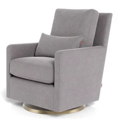 Como Rocking and Swivel Armchair - Pebble Grey / Gold