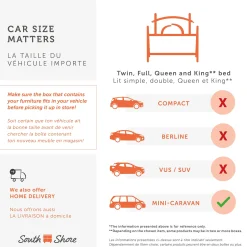 Complete Bed with Headboard - August Bleached Oak