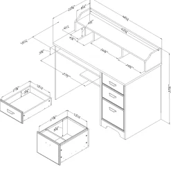 Computer Desk with Hutch - Versa Nordik Oak
