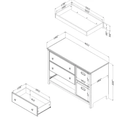 Cotton Candy Changing Table - Pure White