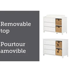 Cotton Candy Changing Table - Pure White